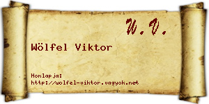 Wölfel Viktor névjegykártya